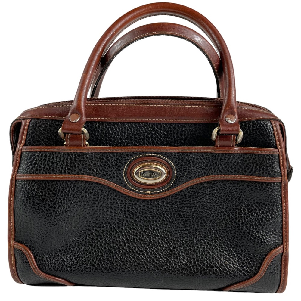 Vegan Pebbled Leather Hipster Handbag Purse Brown Black Carryland Faux Bag Sack